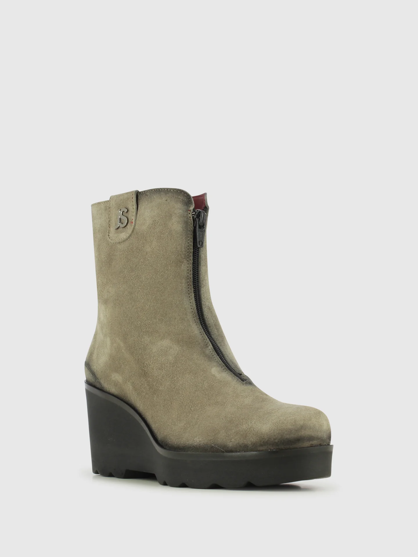 Botins de Cunha em Taupe