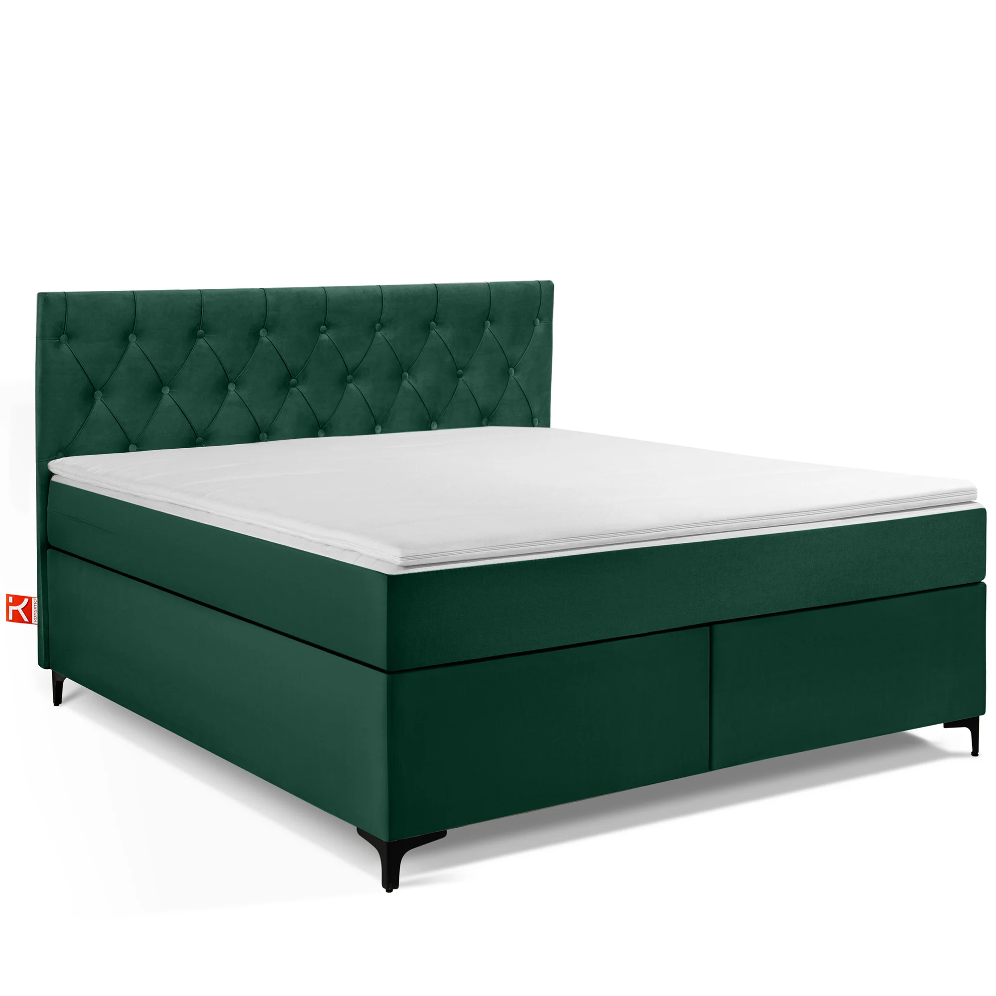 KONSIMO ARDEA Eleganckie łóżko dwuosobowe 160x200, z toperem piankowym