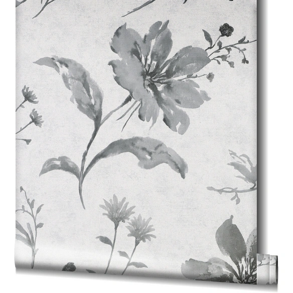 Vliestapete »Shades«, Blumen, grau