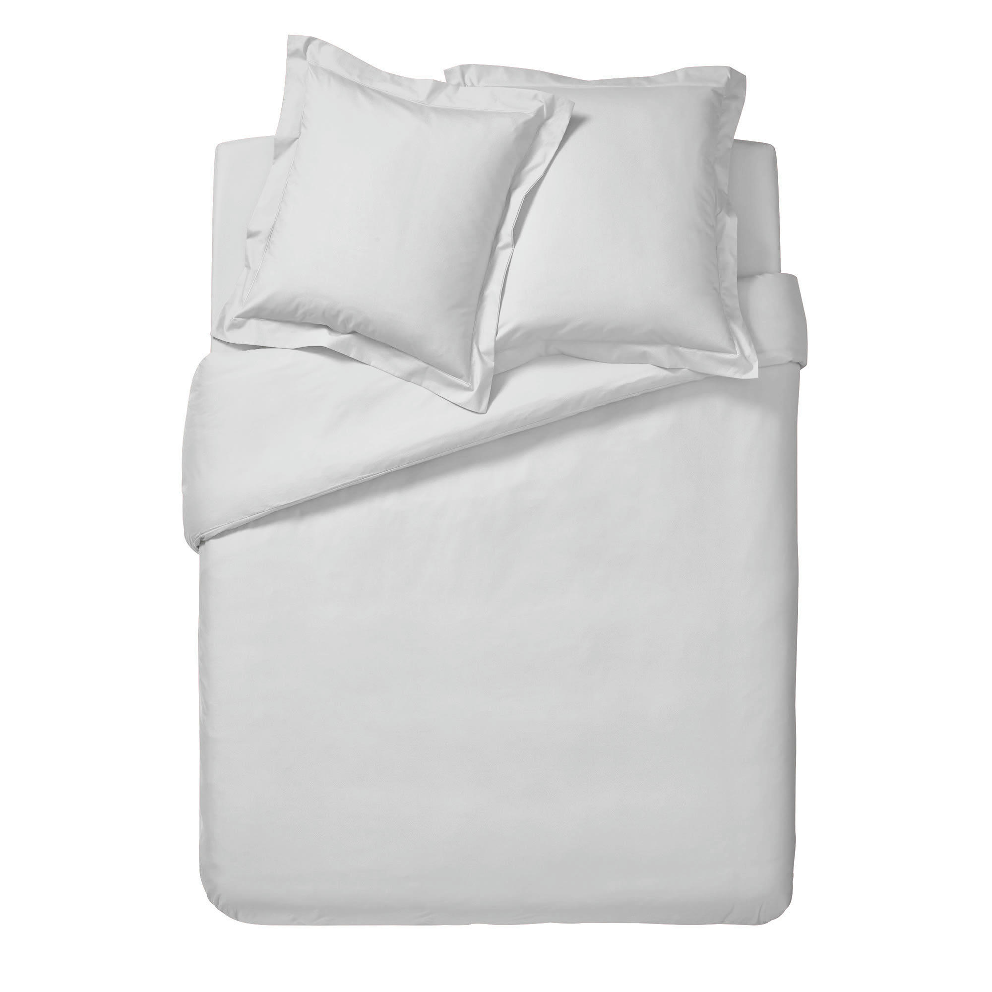 PREMIÈRE - Housse de couette unie en percale de coton gris 240x220