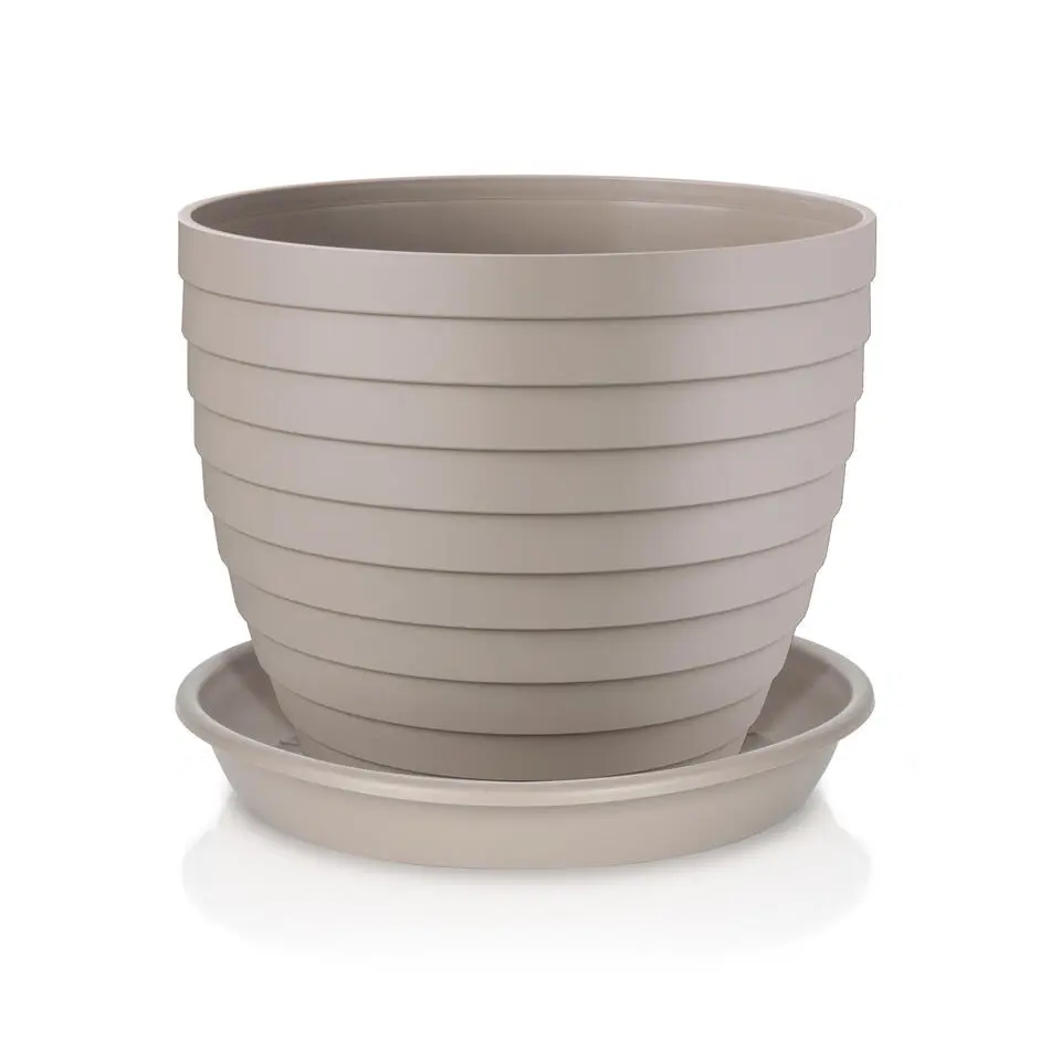 Juypal Hogar Plantenpot - taupe - kunststof - D30xH26,8 cm