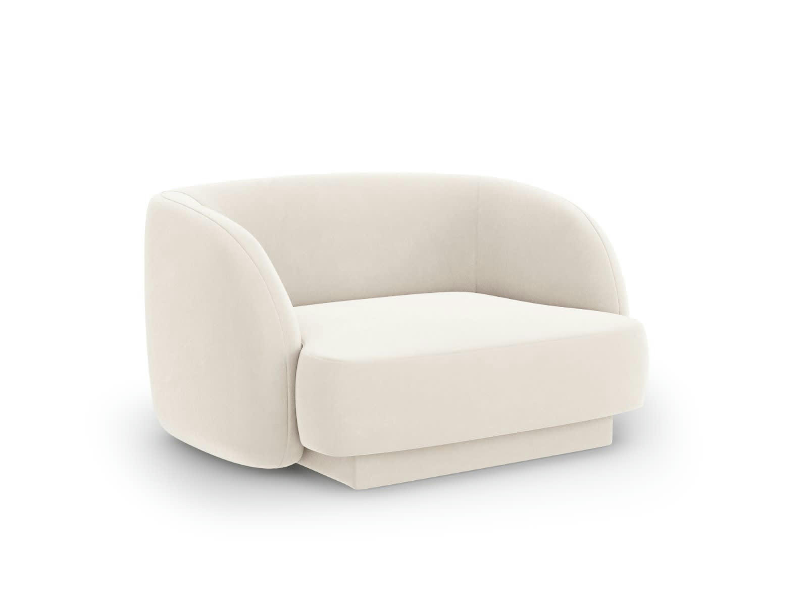 MILEY - Fauteuils en tissu velours beige clair