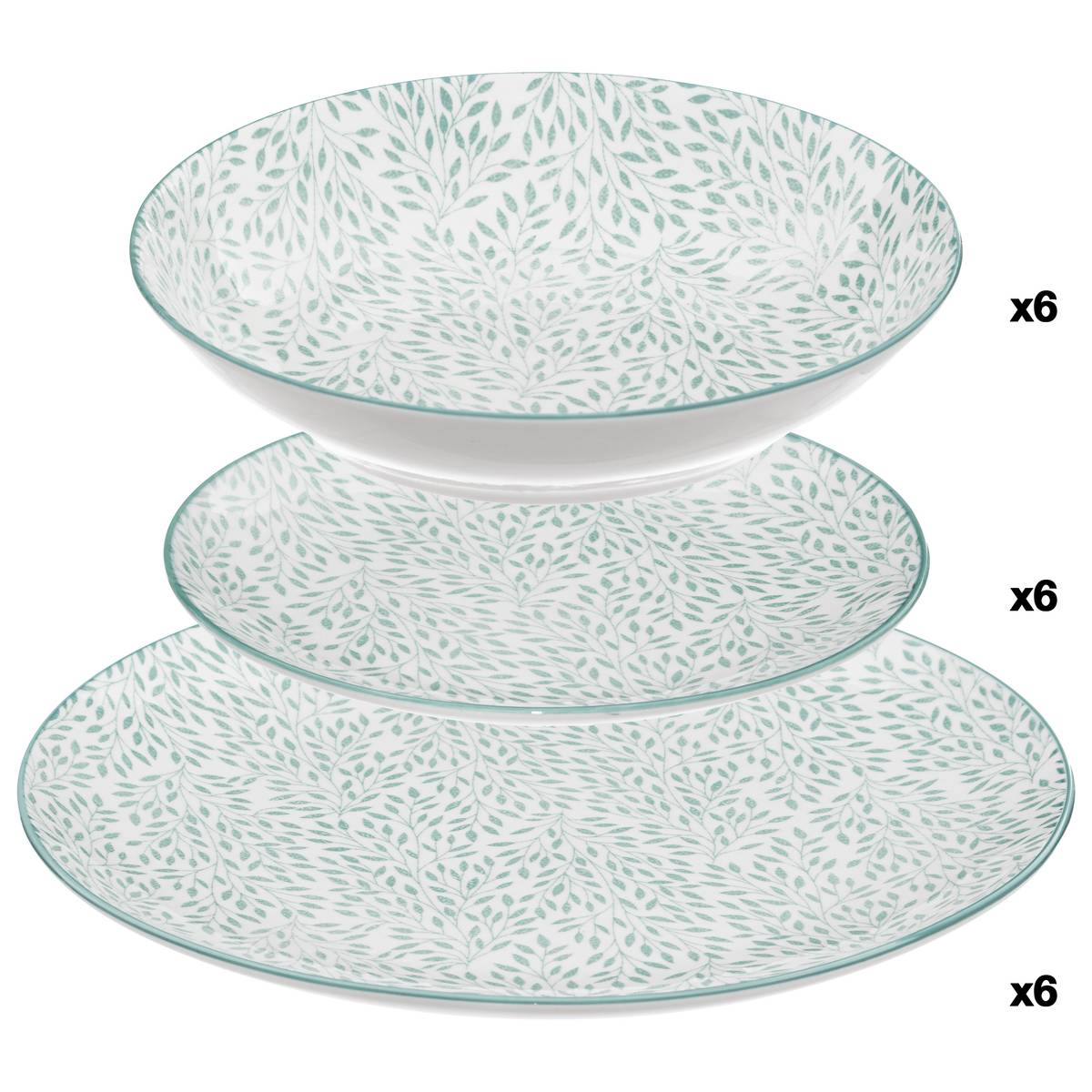 Dinnerware set "Jasmin" 18 pieces, white