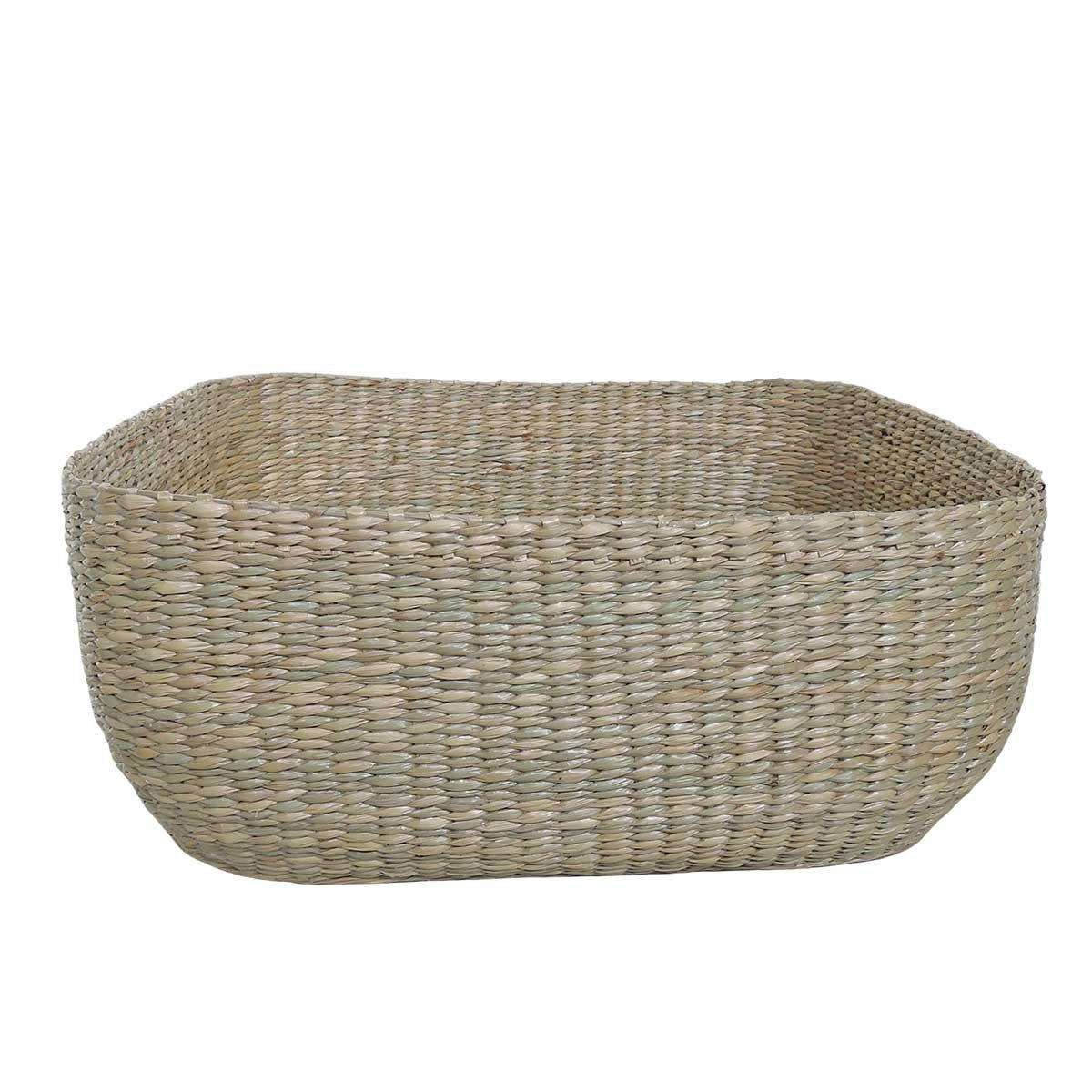 - Panier carré en jonc de mer