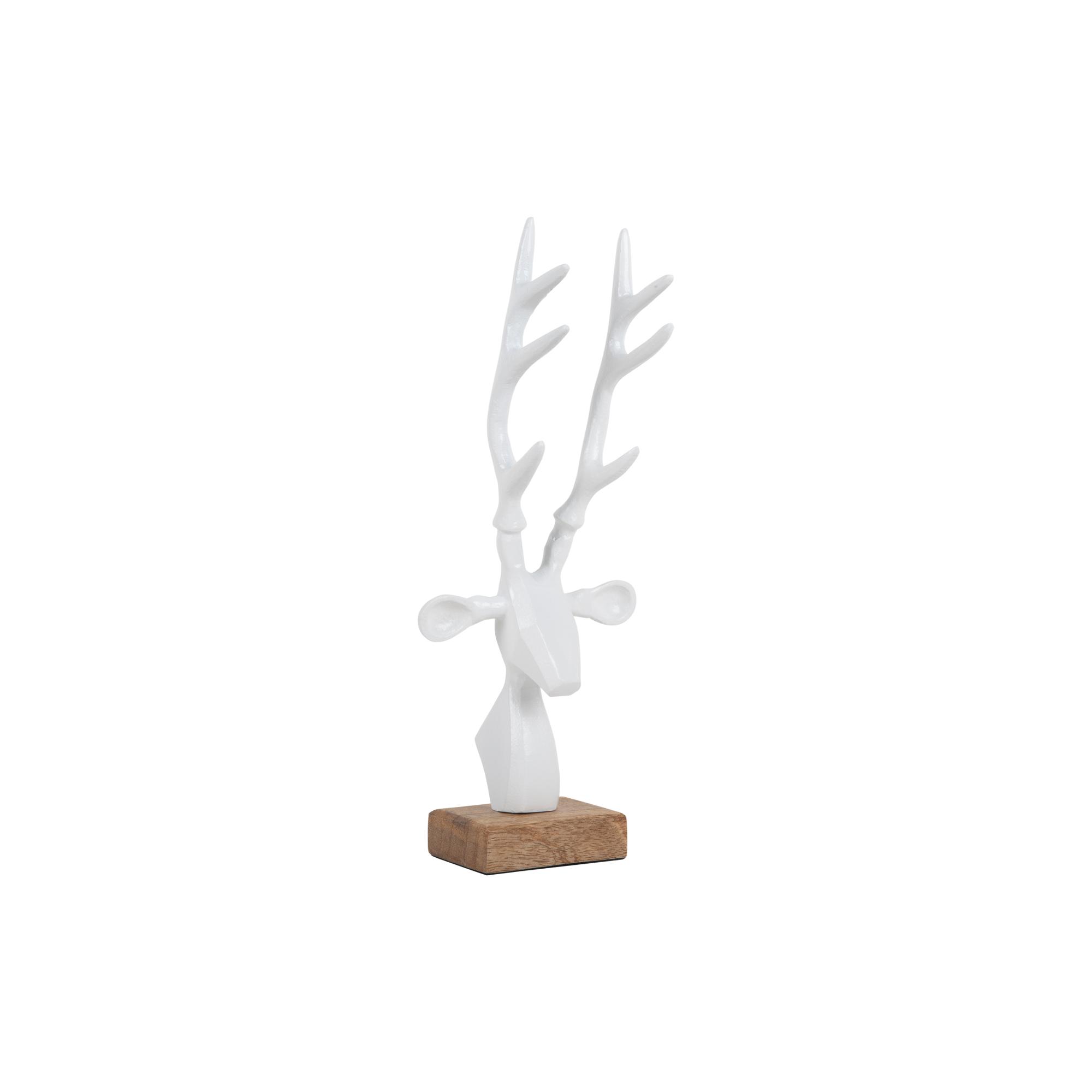 Present Time ornament Reindeer Head - wit - 14.5x6.5x34cm