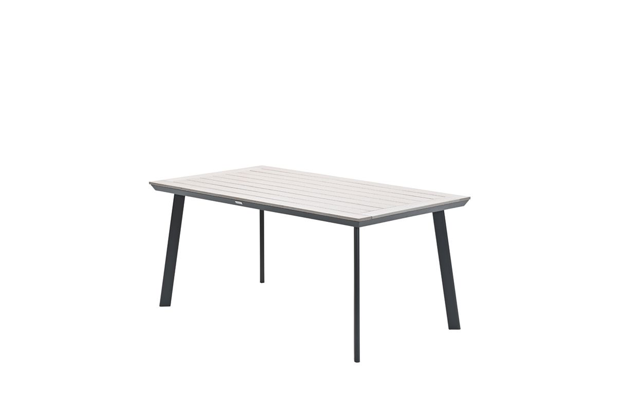Vigo tafel - 160x90 cm - carbon black - light teak Vironwood