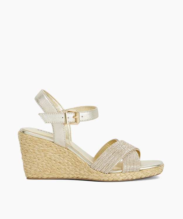 Kyro Gold - Raffia Wedge Sandals