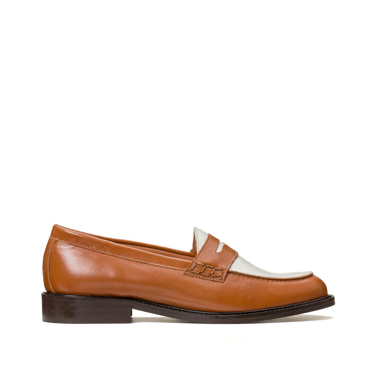 Mocassins cuir bicolore