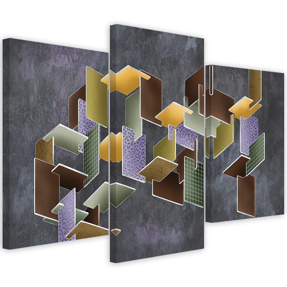 Feeby Obraz tryptyk na płótnie Puzzle 3D