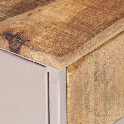 NNEVL Bedside Cabinet 40x30x50 cm Rough Mango Wood