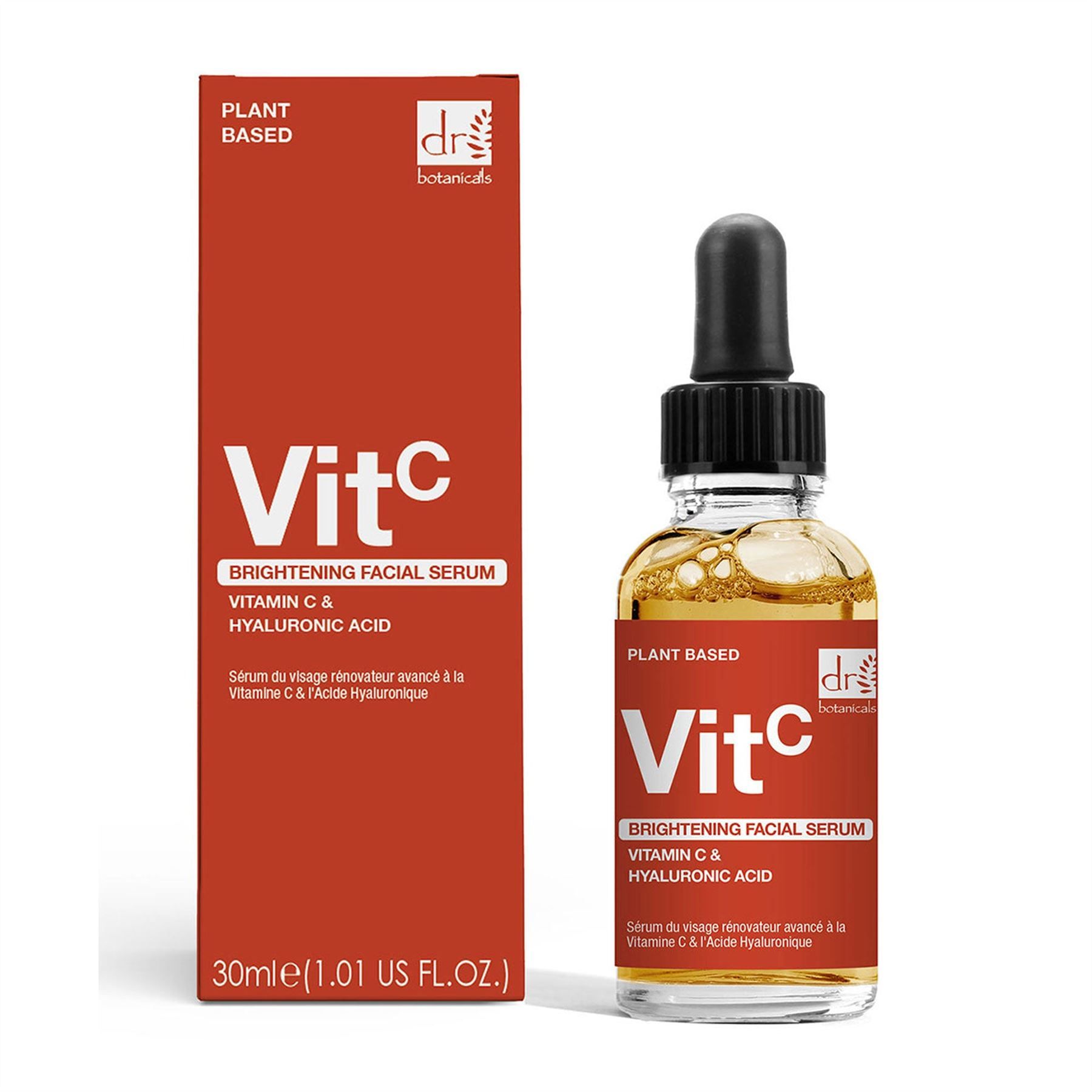 Dr. Botanicals Brightening Anti-Ageing Facial Serum with 5% Vitamin C & 2% Hyaluronic Acid 30ml for Plumping and Moisturising