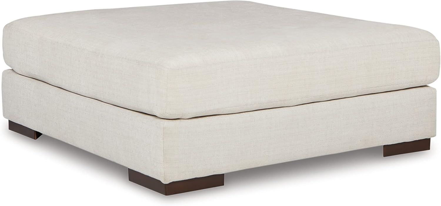 Signature Design by Ashley Lyndeboro Contemporary Oversized Upholstered Accent Ottoman, Beige