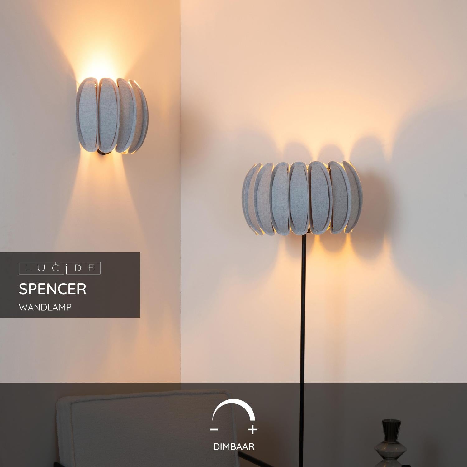 Lucide SPENCER Wandlamp - Grijs