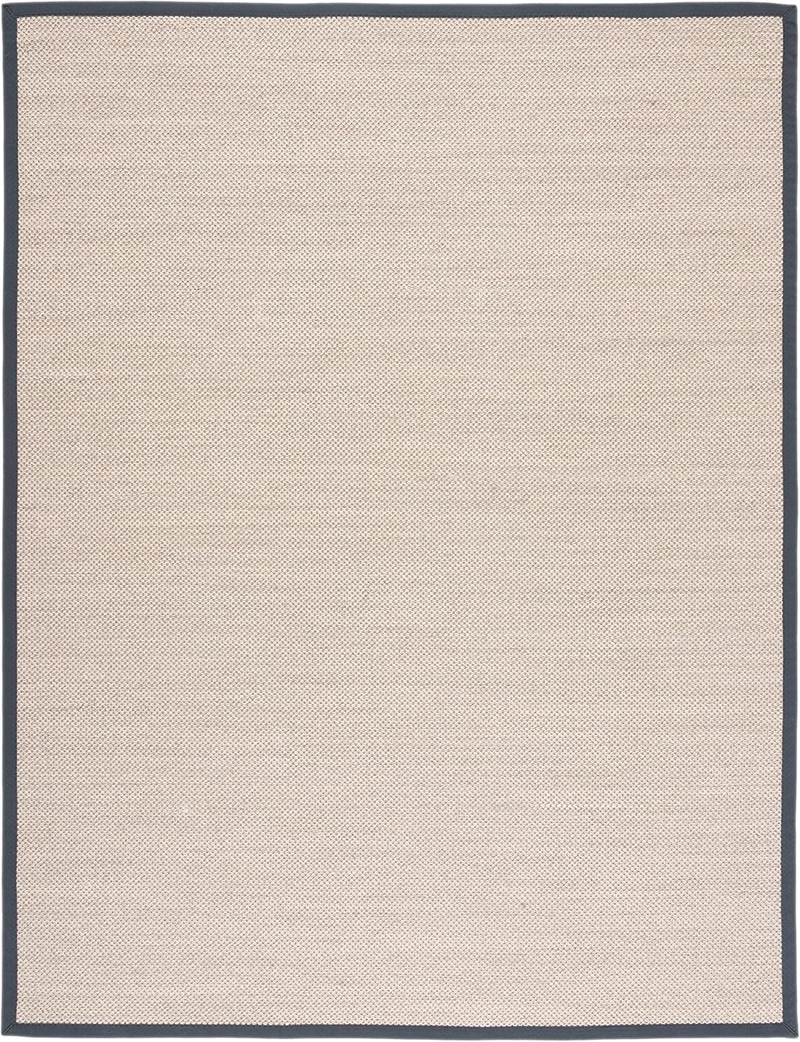 SAFAVIEH Area Rug 9x12 - Natural Fiber Collection - Large - Marble & Dark Grey, Sisal, Woven Design with Border (NF143D)