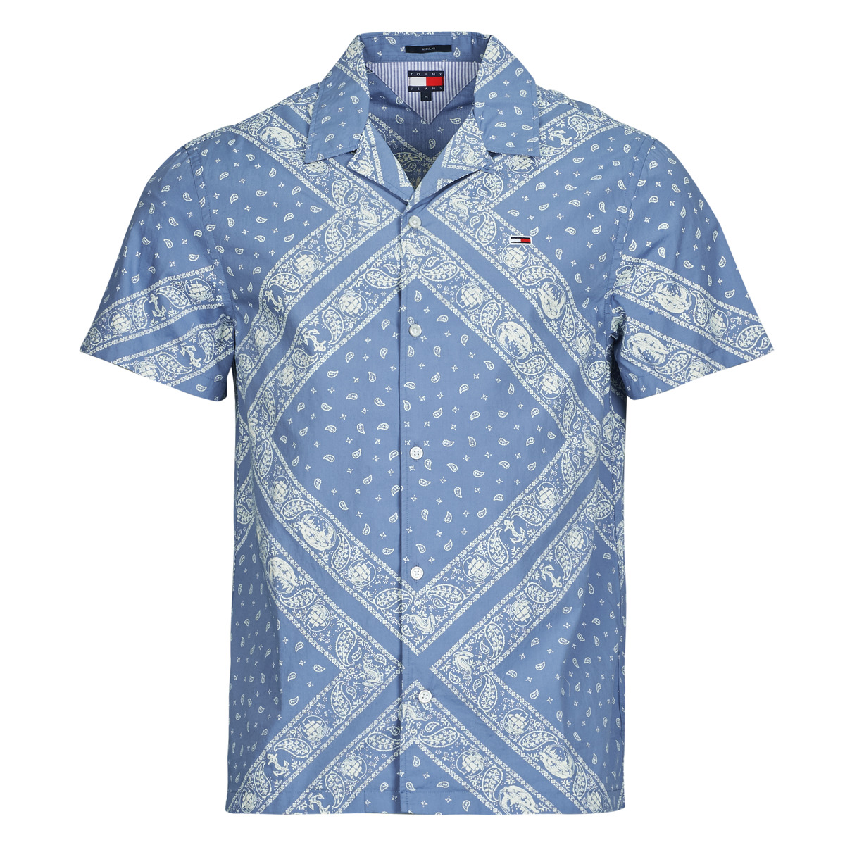 Tommy Jeans - TJM REG AOP SS SHIRT EXT - Blue