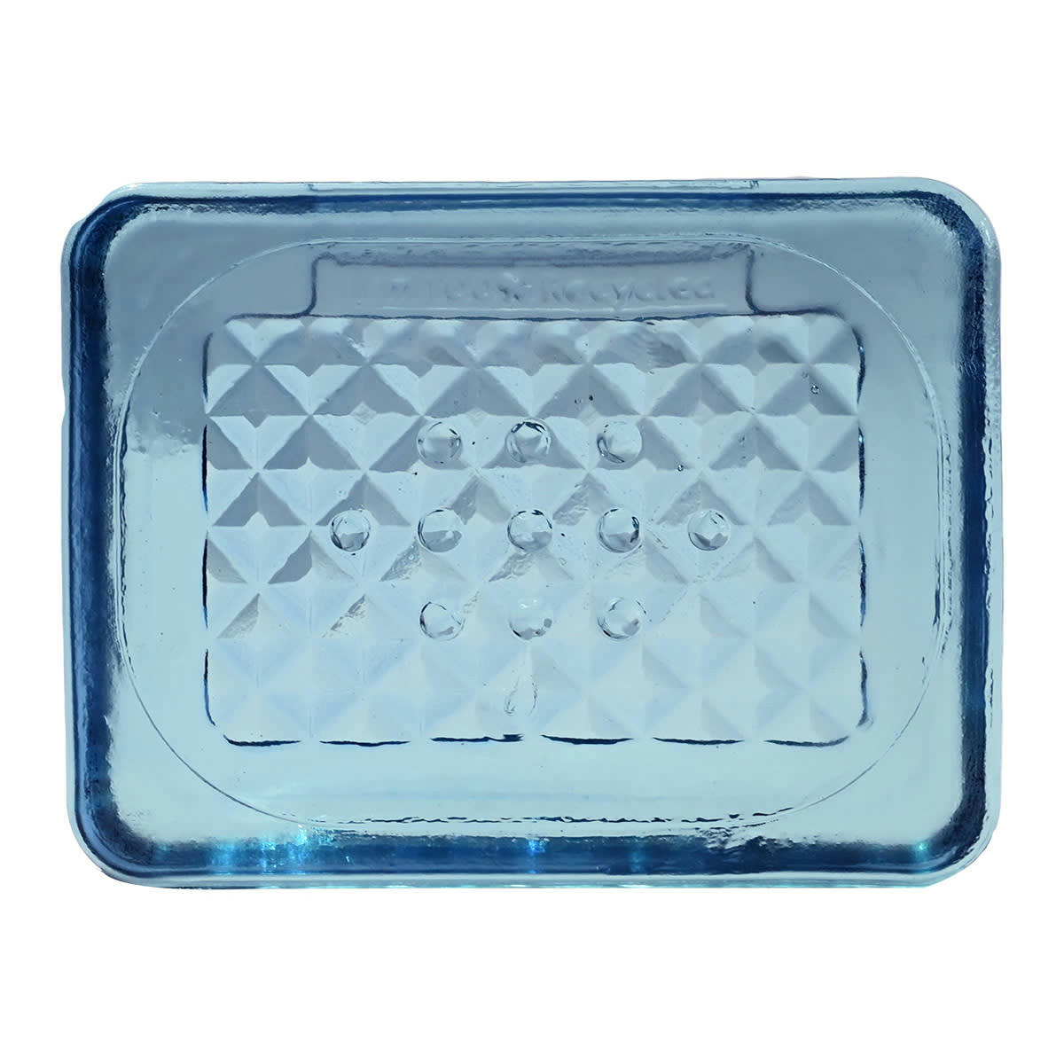 DIAMOND - Porte savon verre recyclé  ciel 12x9x3 cm