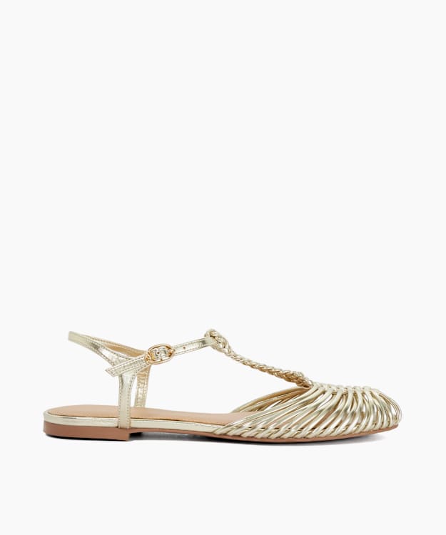 Harmoni Gold - Braided Ballet Flats