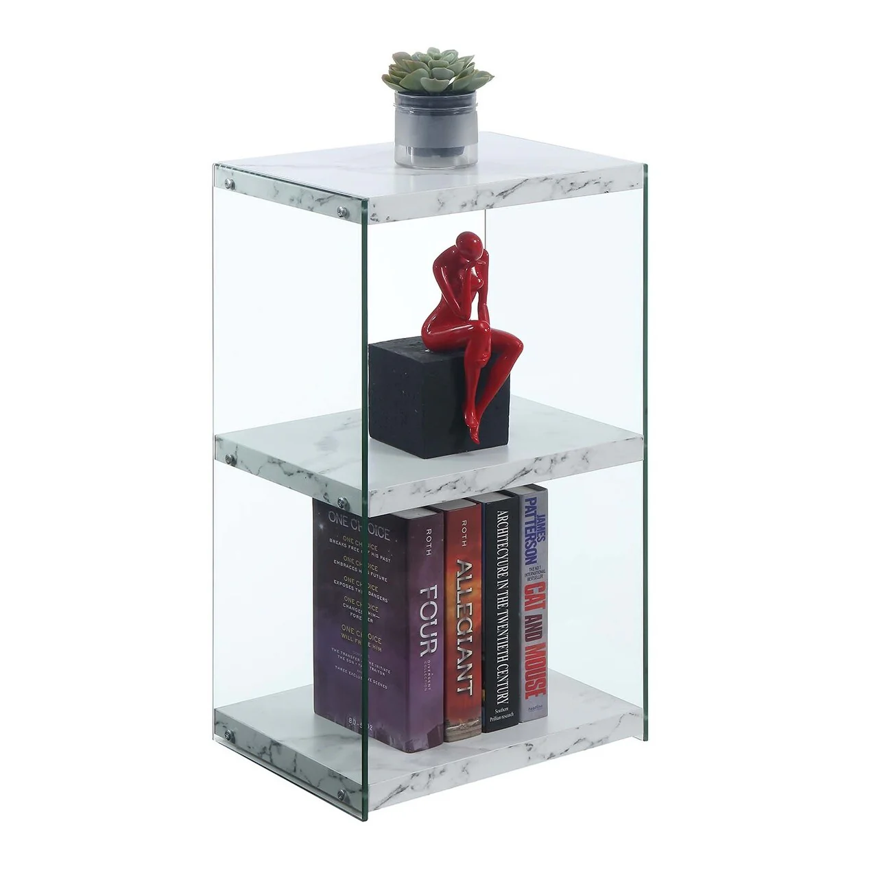 Convenience Concepts SoHo 3 Tier Glass Tower Bookcase