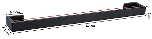 Barre pour Sèche-serviette / radiateur encastrable 62CM noire Myluxeo