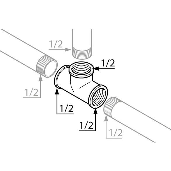 T-Stück, Messing