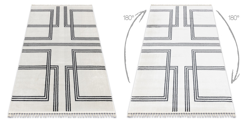 Dywan AMOUR 53091C krem - Geometryczny, linie nowoczesny, 78x150 cm