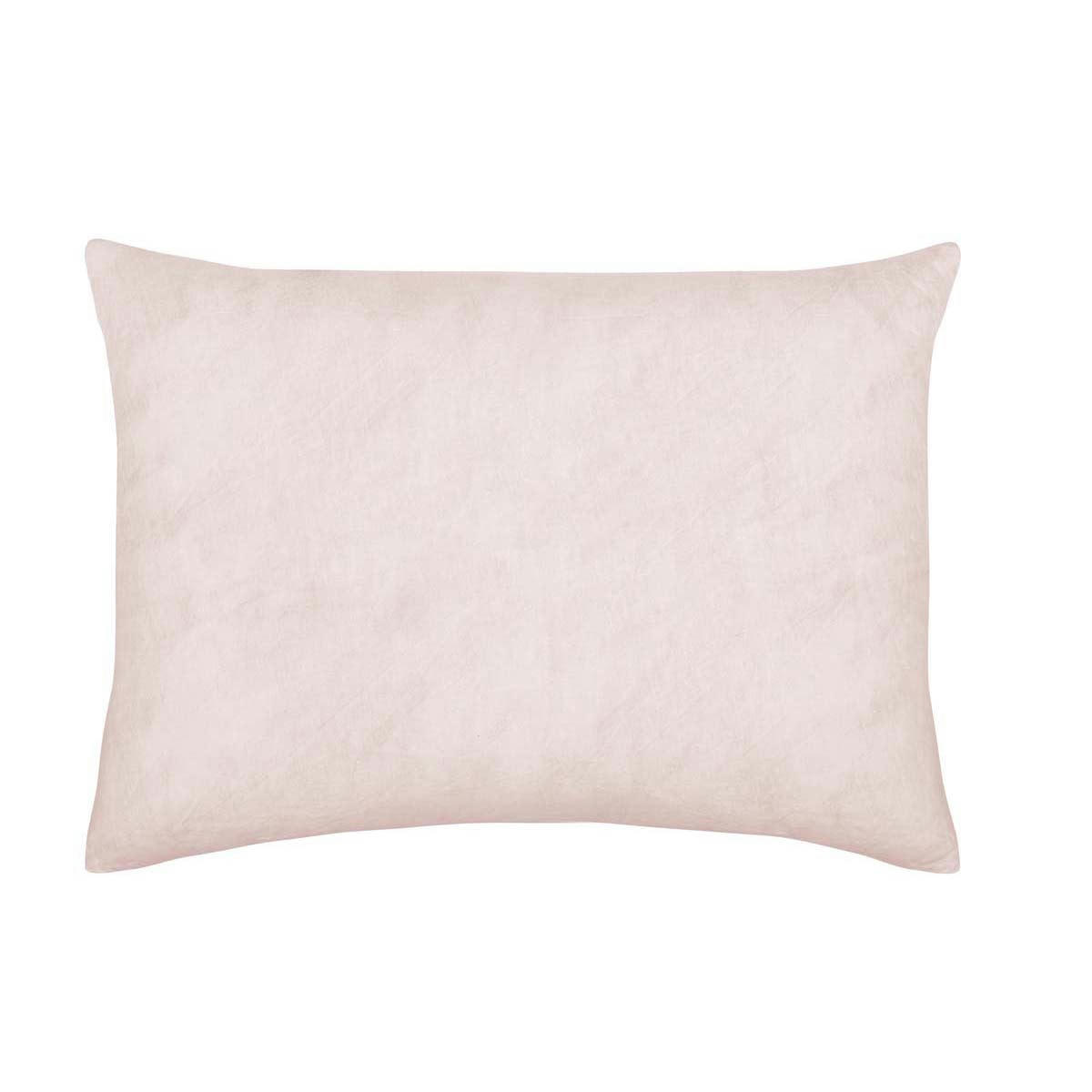 ROSEE - Taie d'oreiller unie en lin rose 50x75