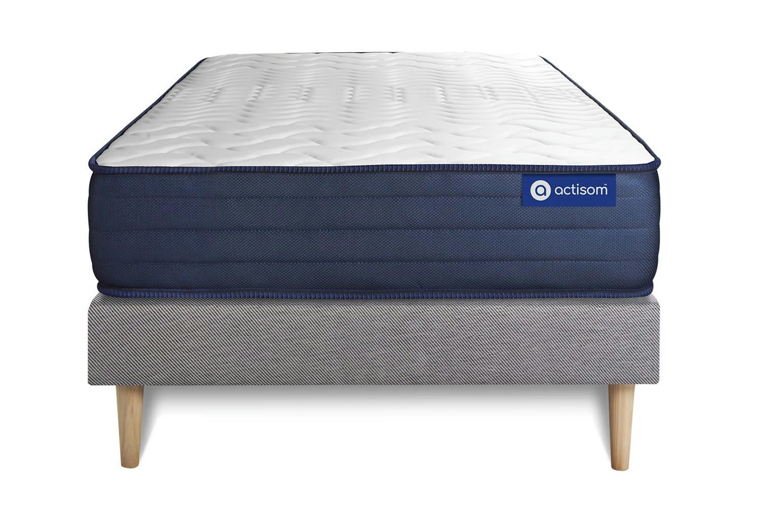 ACTIMEMO LIFE - Ensemble 120x190 cm sommier kit gris