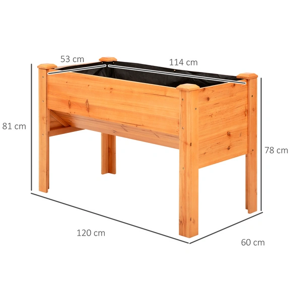 Hochbeet, LxBxH: 124 x 60 x 81 cm