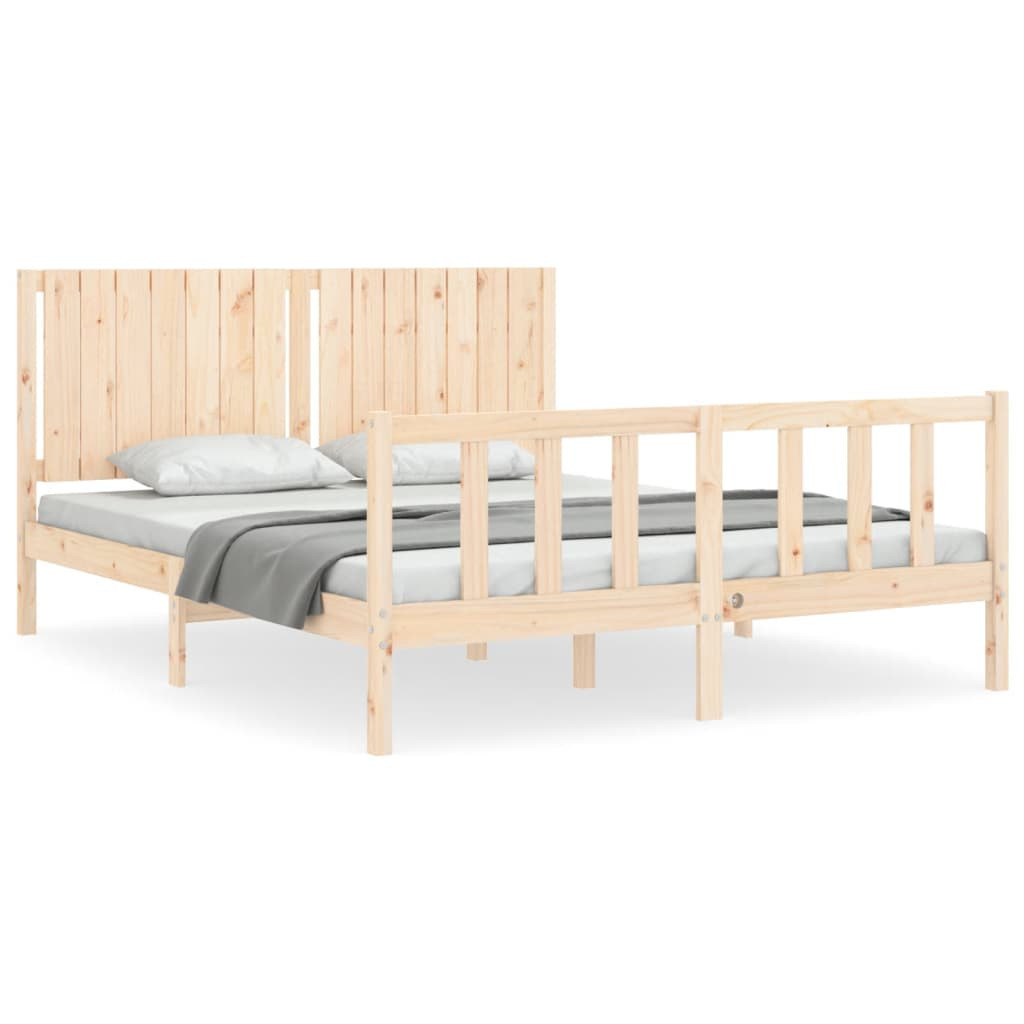 Łóżko Drewniane Rama Łóżka Sofa Brązowe Do Sypialni Pokoju 160x200 cm