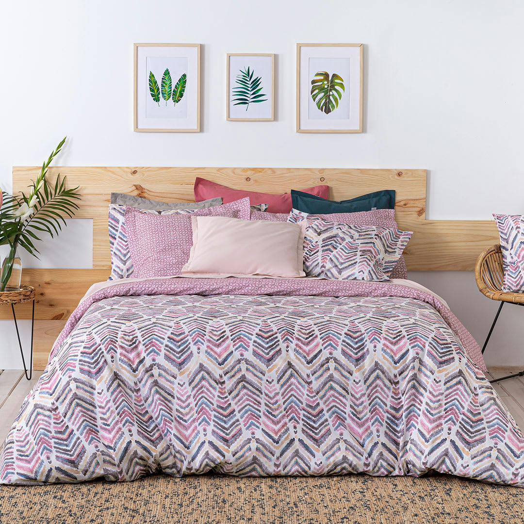 ZEYA TO - 2 Taies d'oreiller en coton 65x65 cm mauve