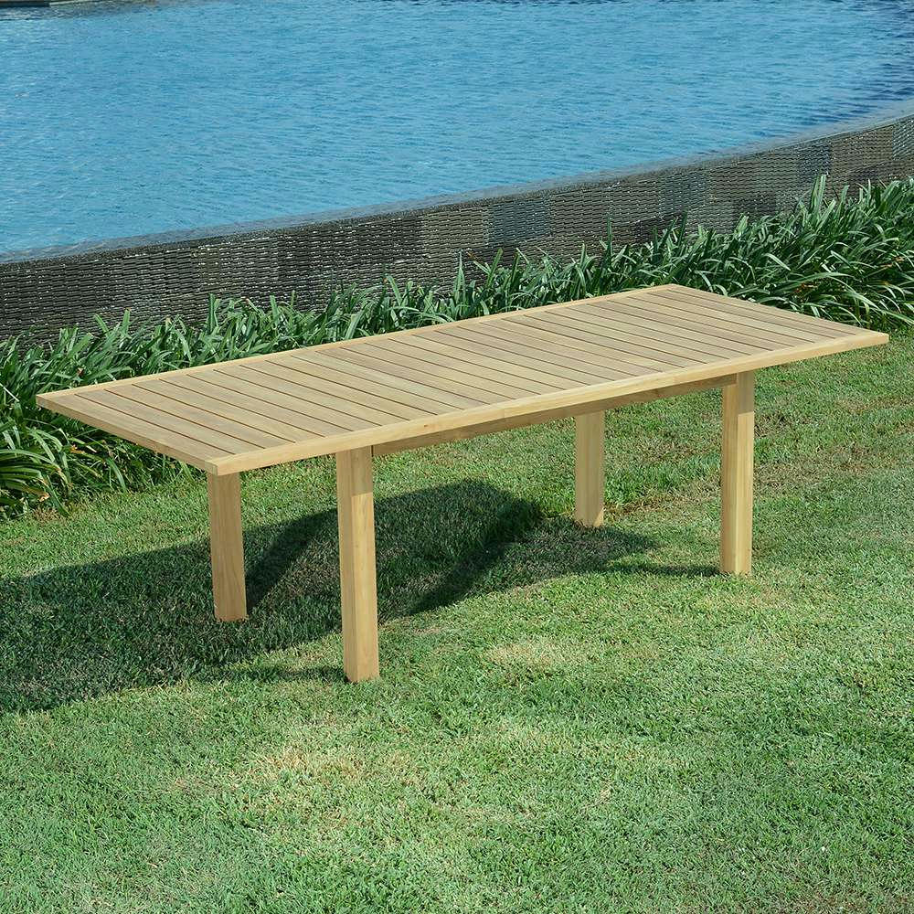 CONSTANTINE - Table de jardin extensible en teck massif L180/240