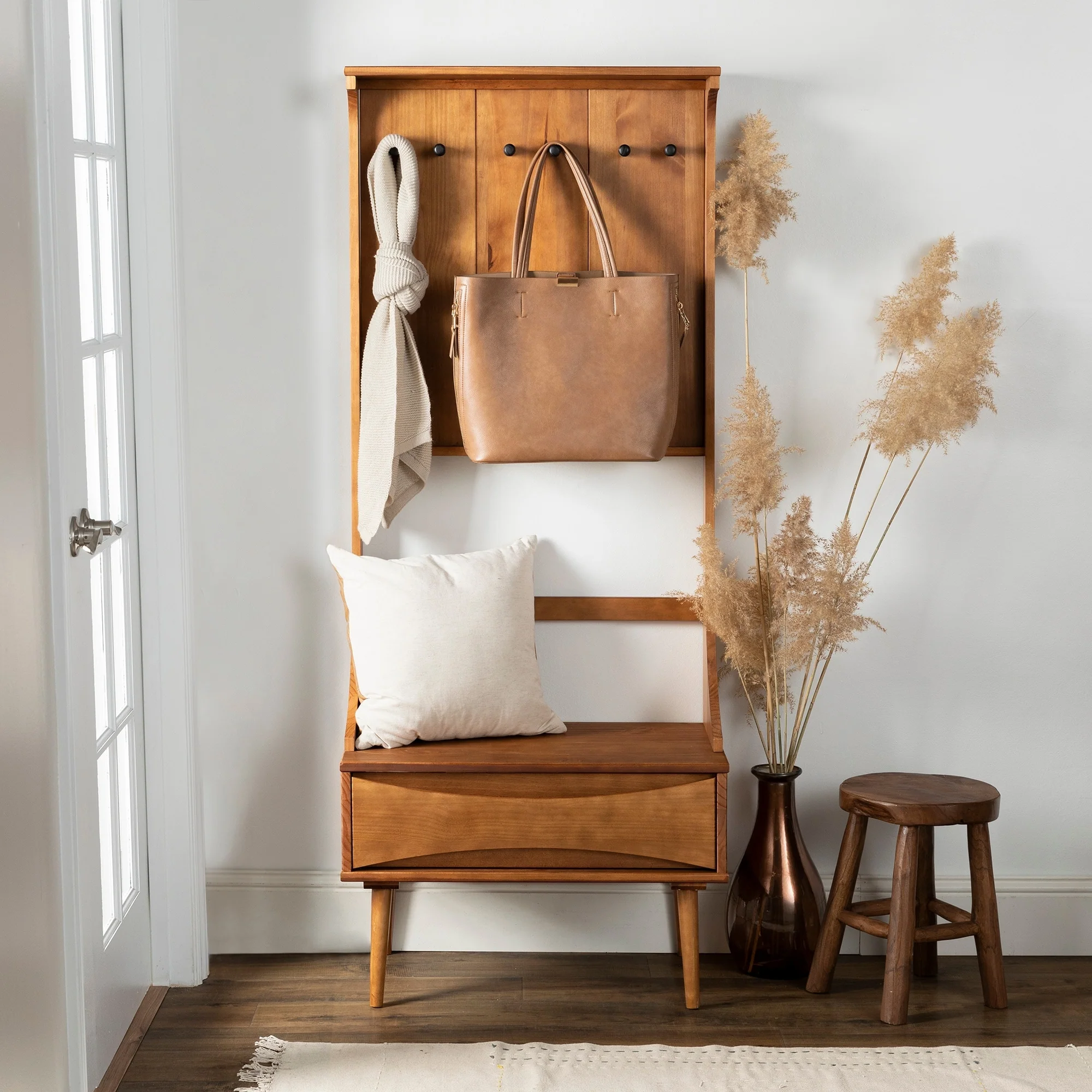 Middlebrook Solid Wood Hall Tree with Drawer