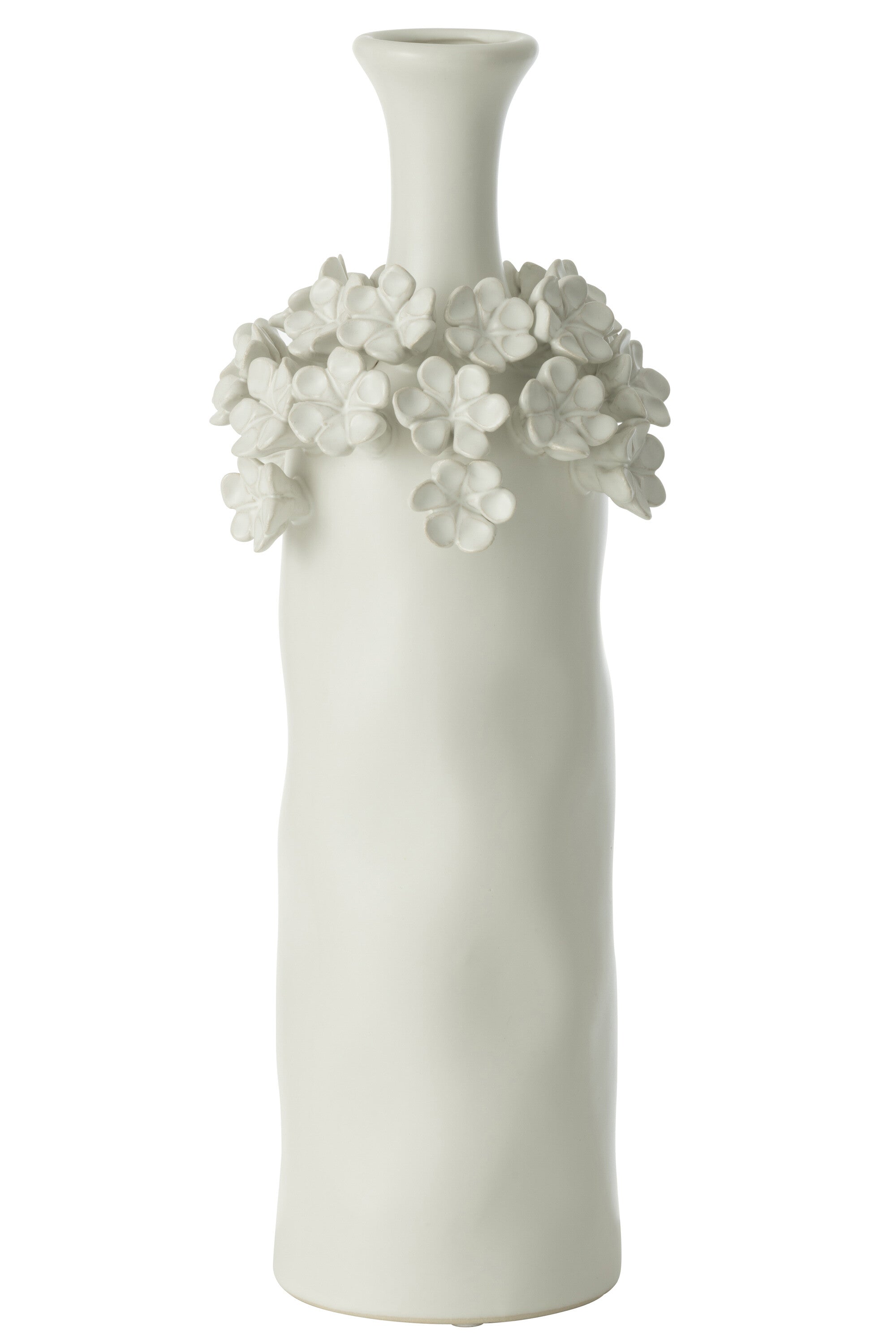 J-Line vaas Yucca Bloem - keramiek - wit - large - 40 cm hoo