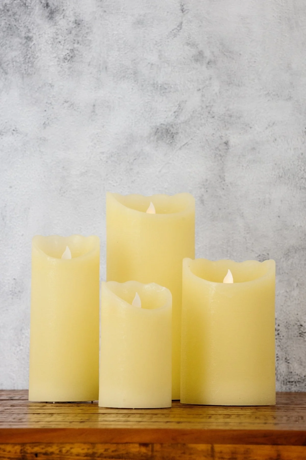 Ivory Pillar Flicker Light Candle 4x6