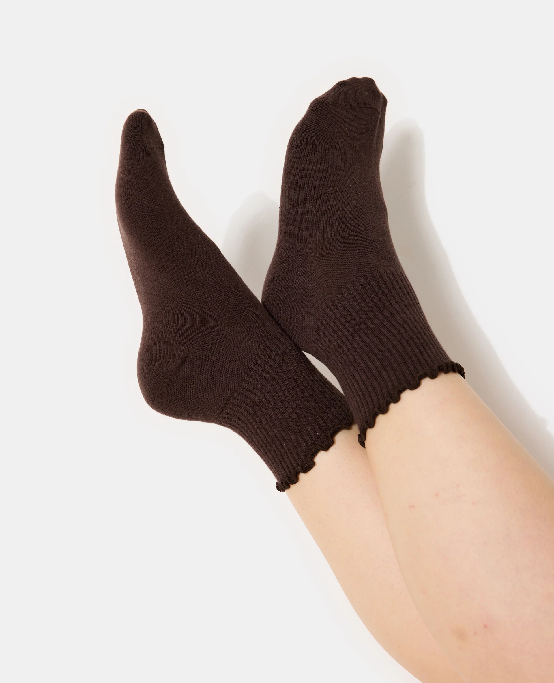 Lot de 2 paires de chaussettes bords ondulés