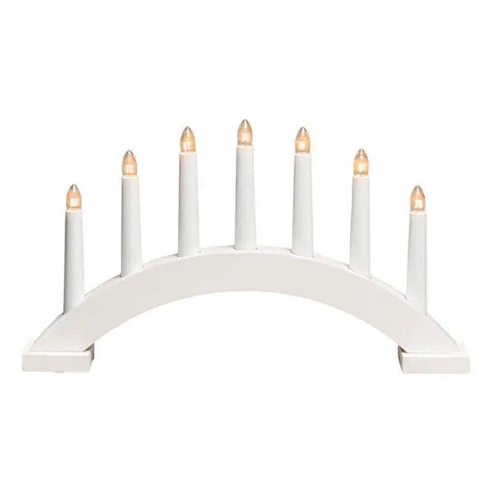 ADVENTSSTAKE KONSTSMIDE 7 LYS TRE HVIT