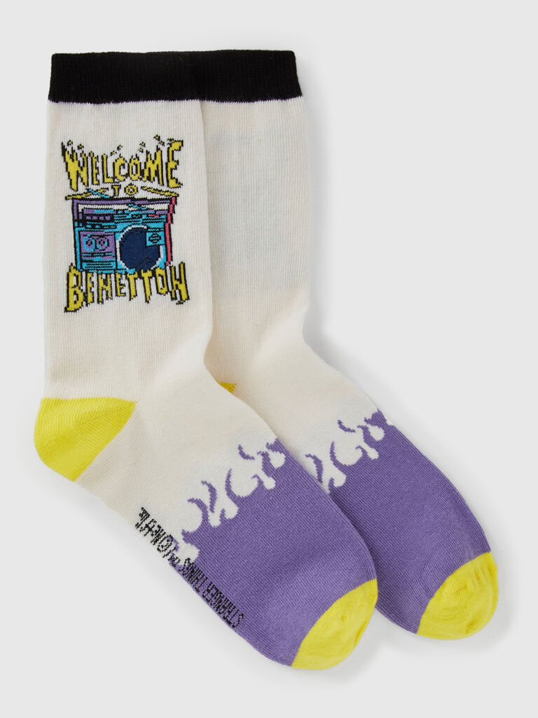 Socks with Stranger Things graphics