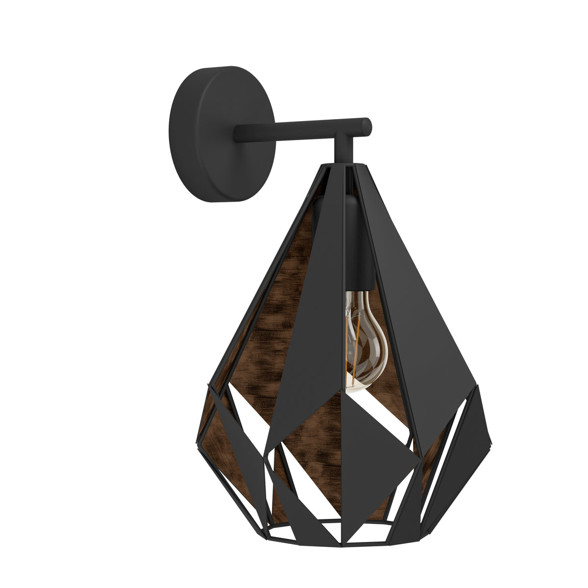 EGLO wandlamp Carlton 1 - e27 - 33 cm - zwart/koper