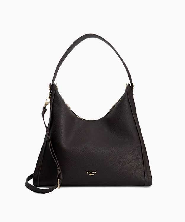 Declared Brown - Slouchy Metal-Trim Shoulder Bag