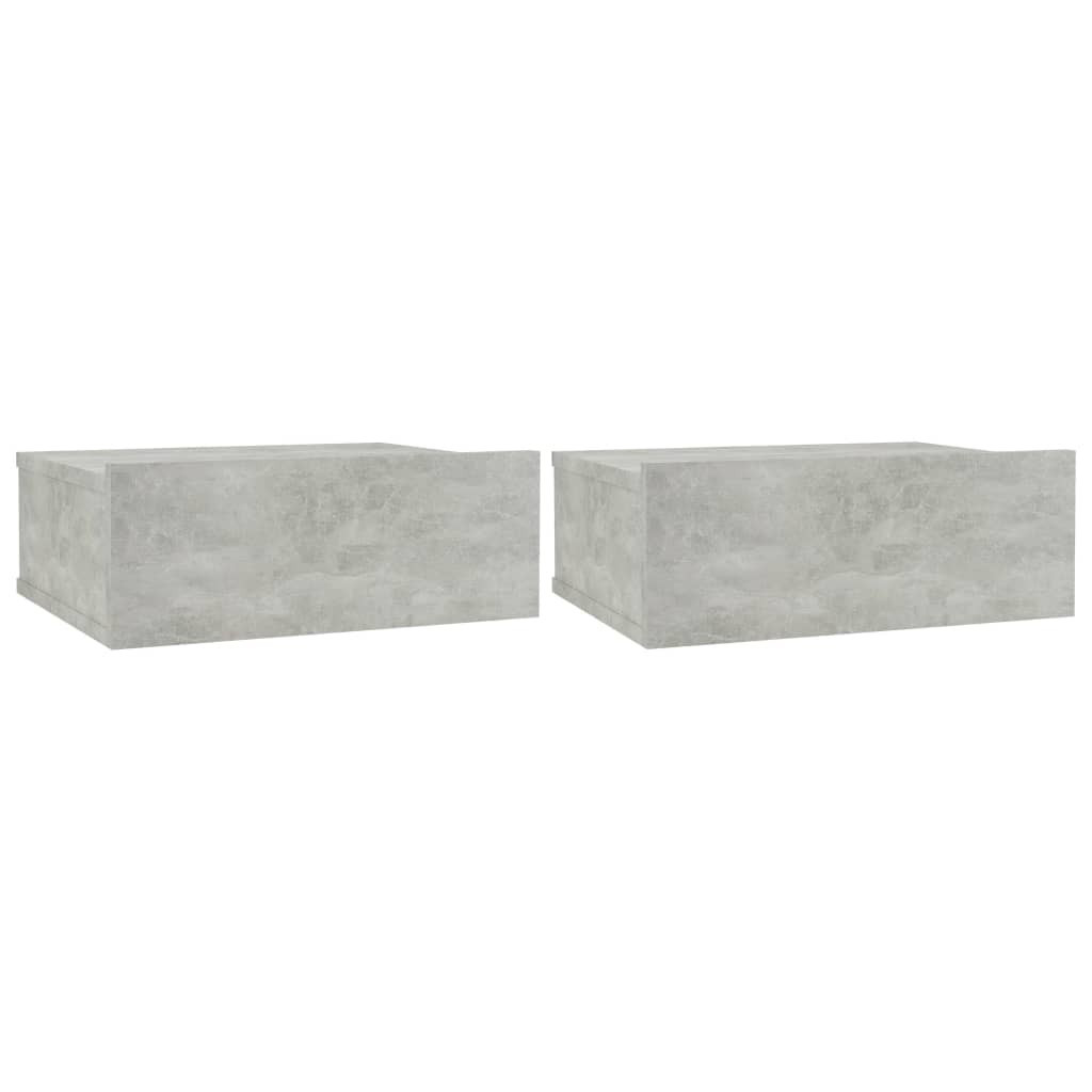 2x Szafka Nocna Stolik Szara z Szufladą Wisząca Do Sypialni 40x30x15 cm