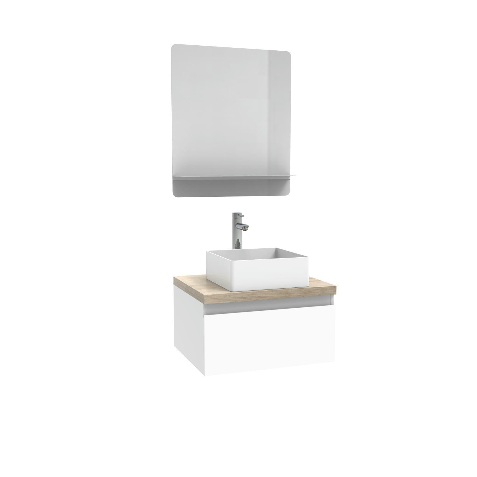 WILL - Meuble de salle de bain suspendu avec vasque et miroir WILL