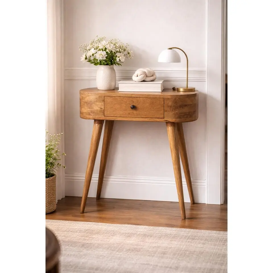 Artisan Furniture Massief hout Mini Albion-console in eiken