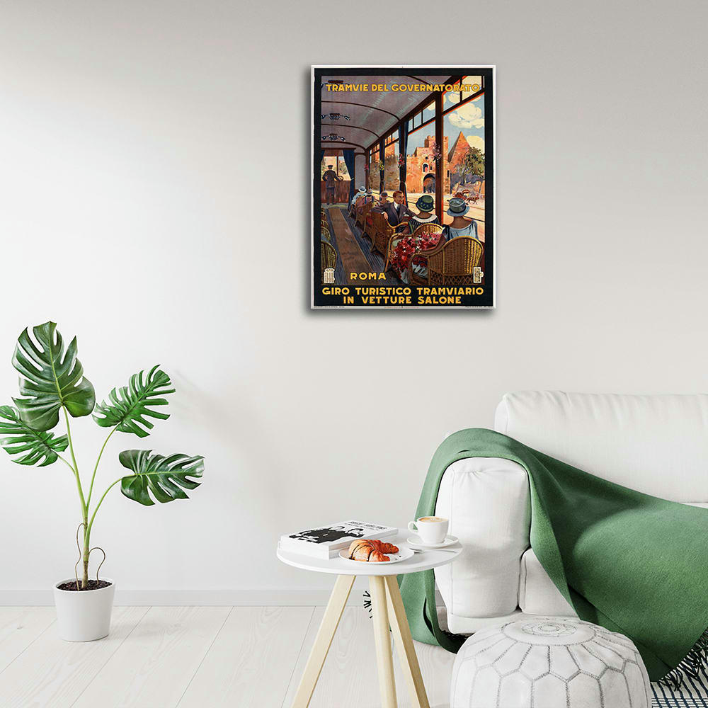 - Affiche touristique vintage Rome Tramways Du Gouvernorat 50x70cm