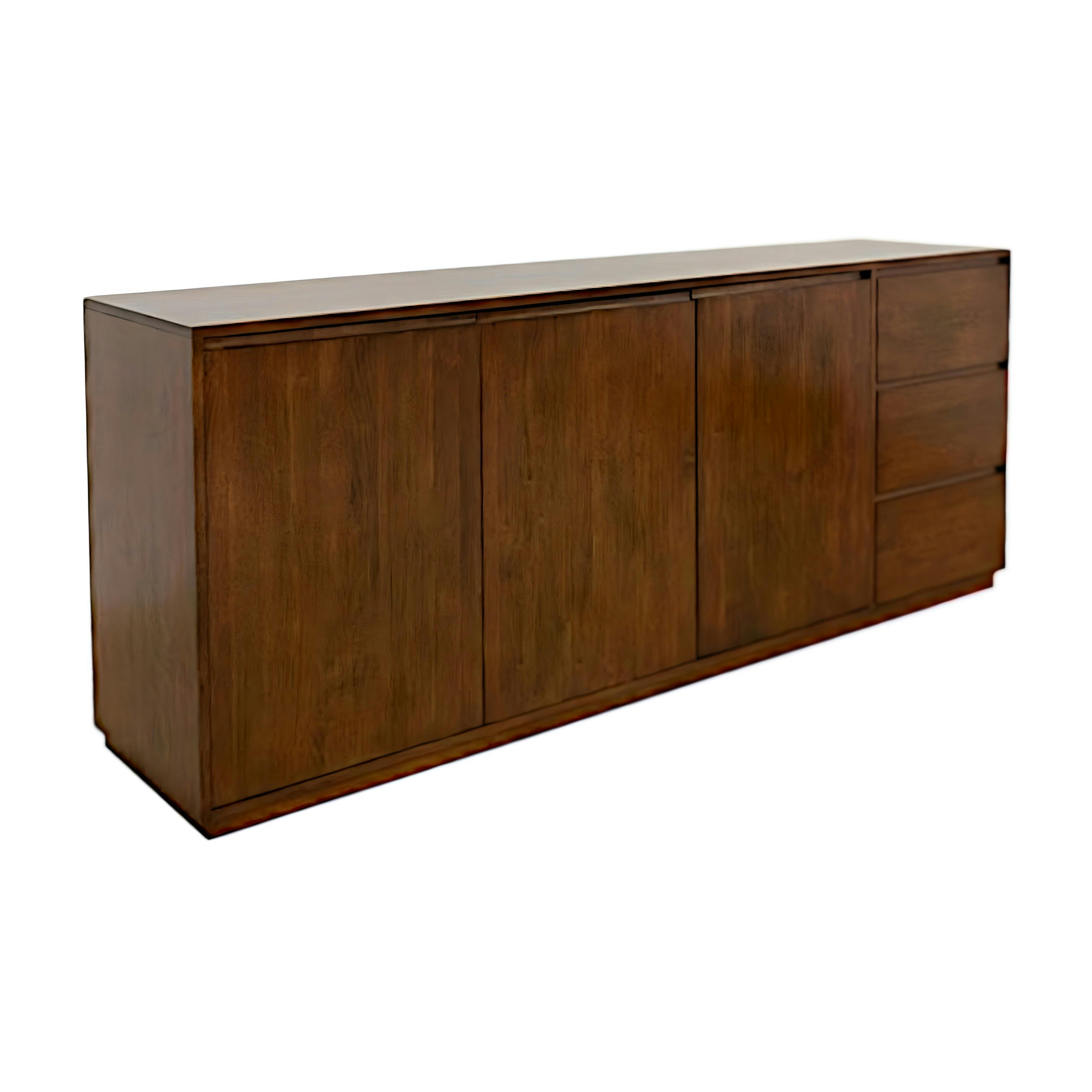 Enfilade / Buffet long Hévéa 3 portes, 3 tiroirs 220x50x90cm BALTIC