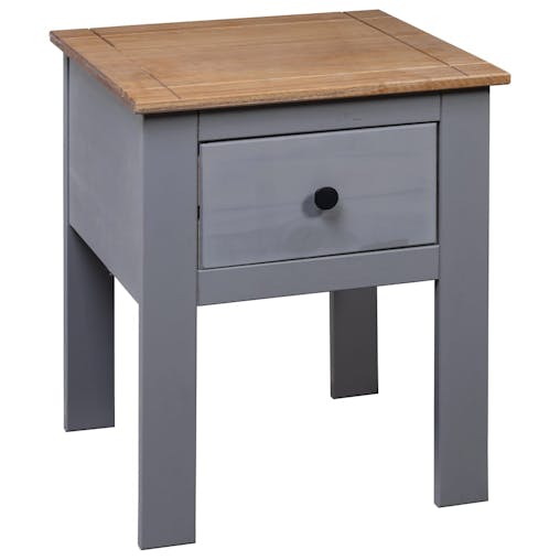 NNEVL Bedside Cabinet Grey 46x40x57 cm Pine Panama Range