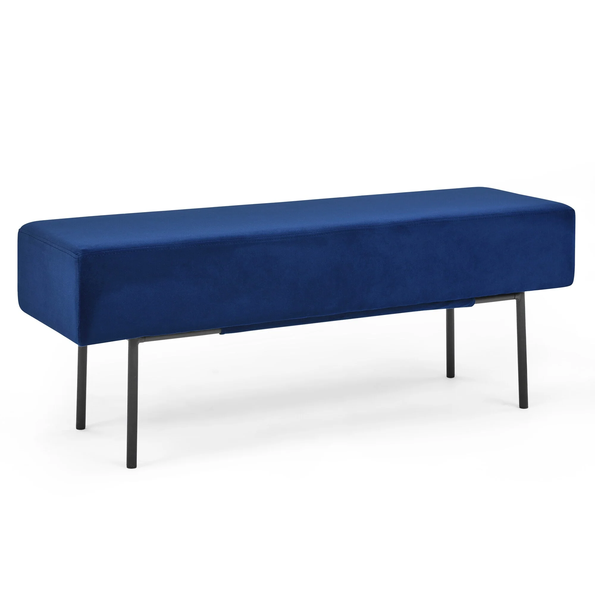 Contemporary Style Bedroom Velvet Upholstered Bench