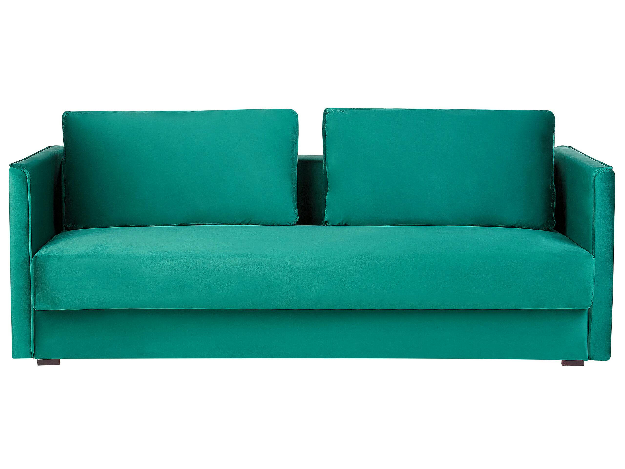 EKSJO - Canapé en velours vert avec rangement