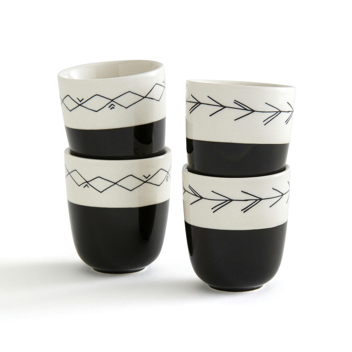 Lot de 4 tasses en grès, Sanda