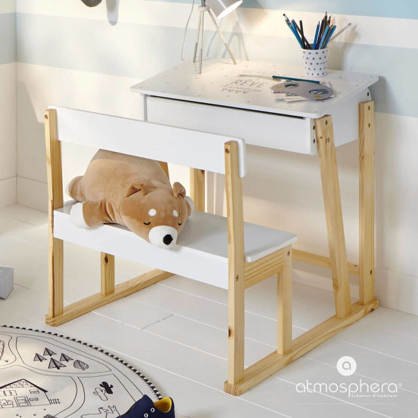Biurko dziecięce retro ze schowkiem, Atmosphera for Kids