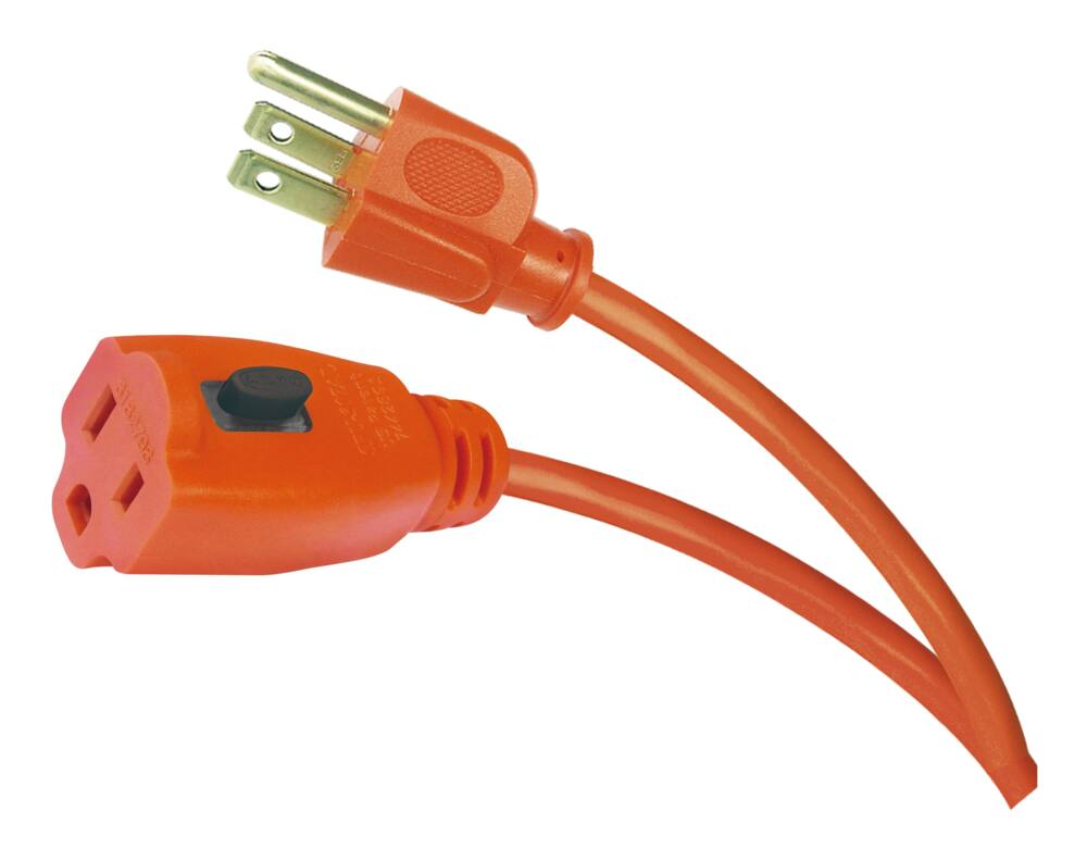 NOMA 16-ft 5-in 16/3 Outdoor Extension Cord with Grounded Outlet and Locking Connector, Orange